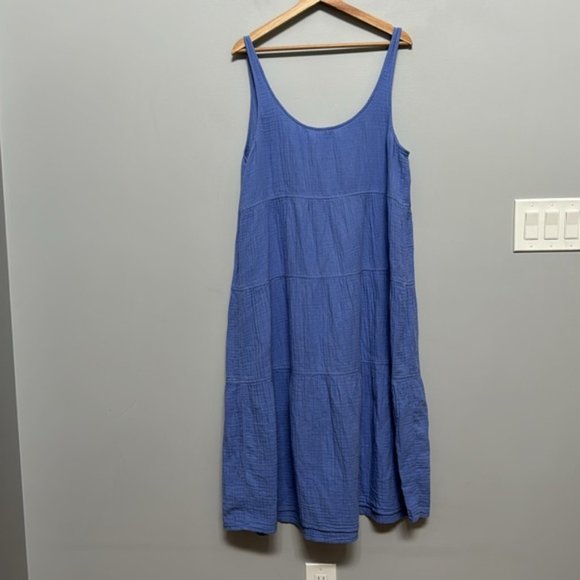 Aritzia Wilfred Periwinkle Blue Sleeveless Firefly Midi Dress Size L - Picture 9 of 9